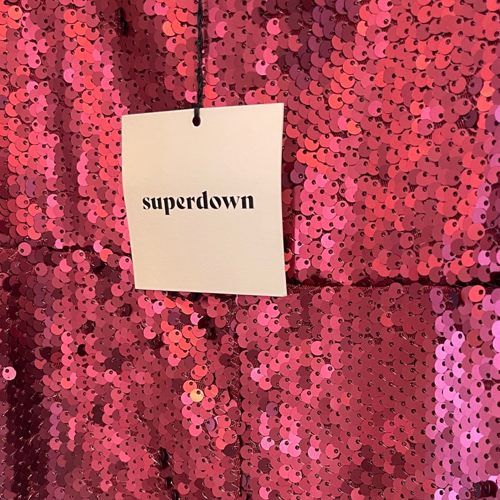 NWT Superdown Sanja Red Sequin Romper Size Large - Picture 4 of 8